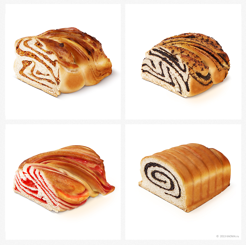 Студийная фотография хлебо-булочной продукции для Владимирского хлебокомбината