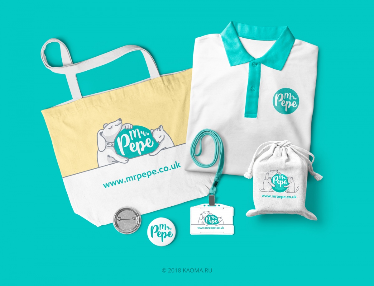 Логотип и стиль бренда домашних животных Mr. PePe